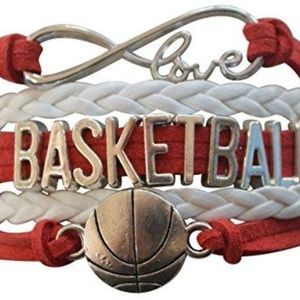 Girls Basketball Bracelet - Red & White